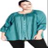Avenue Women's Plus Size Liana Lace Blouse Teal view 1