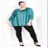 Avenue Women's Plus Size Liana Lace Blouse Teal view 2