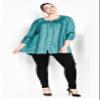 Avenue Women's Plus Size Liana Lace Blouse Teal view 3