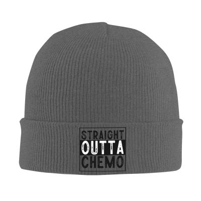 YVNUM Straight Outta Chemo Winter Beanie Hats for Men Women,Warm Cozy Knitted Cuffed Skull Cap Deep Heather