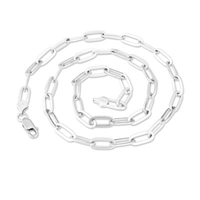 Waitsoul 925 Sterling Silver Lobster Clasp Chain 6mm Paperclip Necklace for Women Silver Chain for Women Silver Paperclip Chain for Women 22 Inch