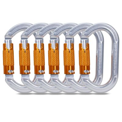 SOB Auto Locking Climbing Carabiner Clips 6Pack 22KN Heavy Duty Asymmetrical Carabiner Connector Used for Rappelling Gear Rescue Outdoor Projects Dog Leash