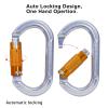 SOB Auto Locking Climbing Carabiner Clips 6Pack 22KN Heavy Duty Asymmetrical Carabiner Connector Used for Rappelling Gear Rescue Outdoor Projects Dog Leash view 4