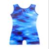 HOZIY tumbling outfits for girls leotards with shorts kids biketard dance clothes blue tie dye sea ocean size 7-8 years old sparkle view 1
