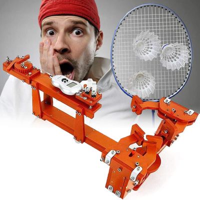 RESKIU Badminton Racket Stringing Machine, Tennis, Squash and Badminton Racket Stringer, 6-Point Fixed 60lb Winch Type Badminton String Machine