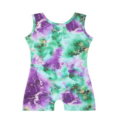 HOZIY Gymnastics leotards for girls 1t 2t 12 18 24 month purple green marble kids toddlers biketard unitard dance outfits clothes sparkle