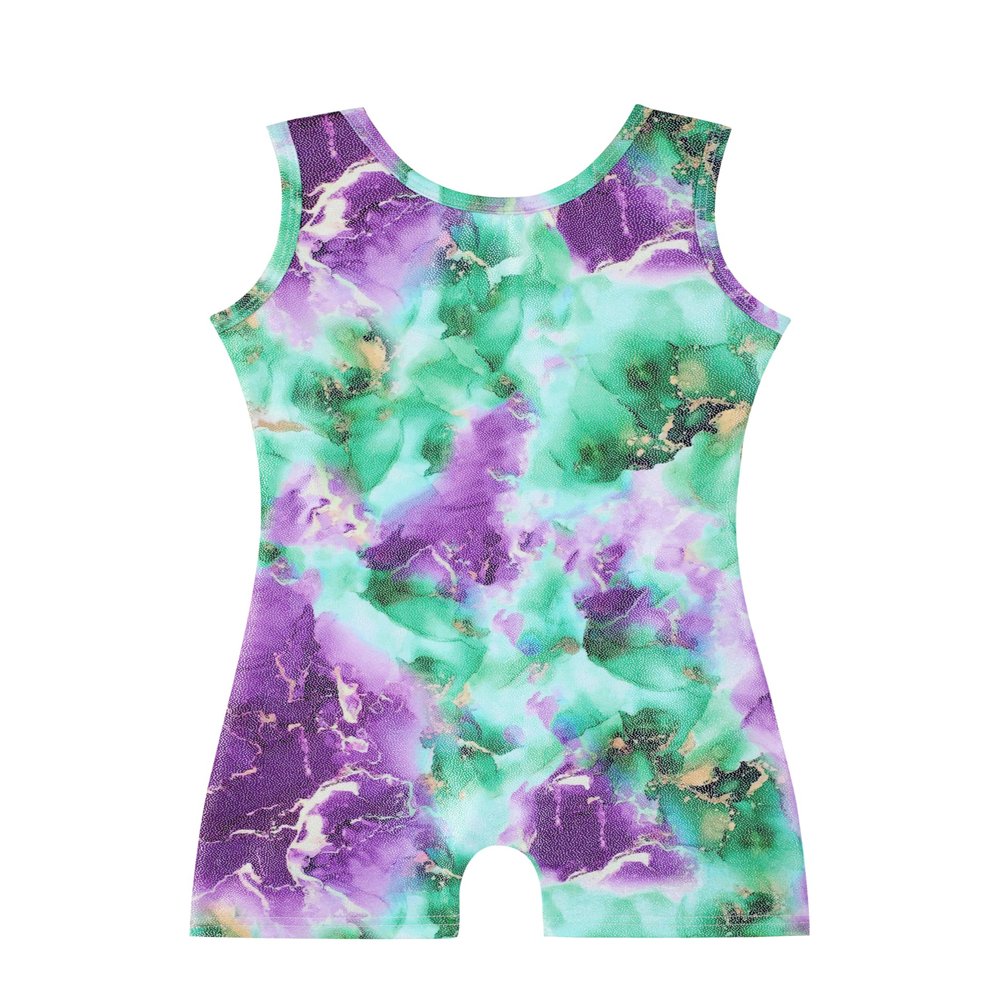 HOZIY Gymnastics leotards for girls 1t 2t 12 18 24 month purple green marble kids toddlers biketard unitard dance outfits clothes sparkle