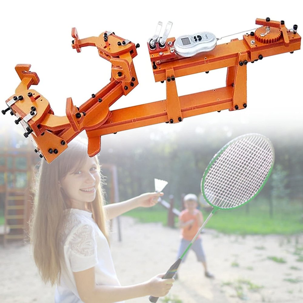 RESKIU Portable Sports Tennis Stringing Machine Tools, Tennis Racket String Puller, Tabletop Racket String Machine with Tools and Accessories, 6-Point Fixed 60lb Badminton String Machine