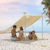 VILLEY Beach Tent Sun Shelter with UPF50+ Protection for 5 Person, 8x7FT Portable Sun Shade with 2 Stability Poles and 4 Sandbags, Outdoor Beach Canopy for Camping, Picnics, Fishing, Outdoors(Khaki) view 1