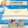VILLEY Beach Tent Sun Shelter with UPF50+ Protection for 5 Person, 8x7FT Portable Sun Shade with 2 Stability Poles and 4 Sandbags, Outdoor Beach Canopy for Camping, Picnics, Fishing, Outdoors(Khaki) view 3