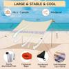 VILLEY Beach Tent Sun Shelter with UPF50+ Protection for 5 Person, 8x7FT Portable Sun Shade with 2 Stability Poles and 4 Sandbags, Outdoor Beach Canopy for Camping, Picnics, Fishing, Outdoors(Khaki) view 4