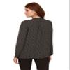 Adrianna Papell Diffusion Women's Pintuck Button Down Blouse, Black Seed Dot, L view 2