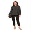 Adrianna Papell Diffusion Women's Pintuck Button Down Blouse, Black Seed Dot, L view 4