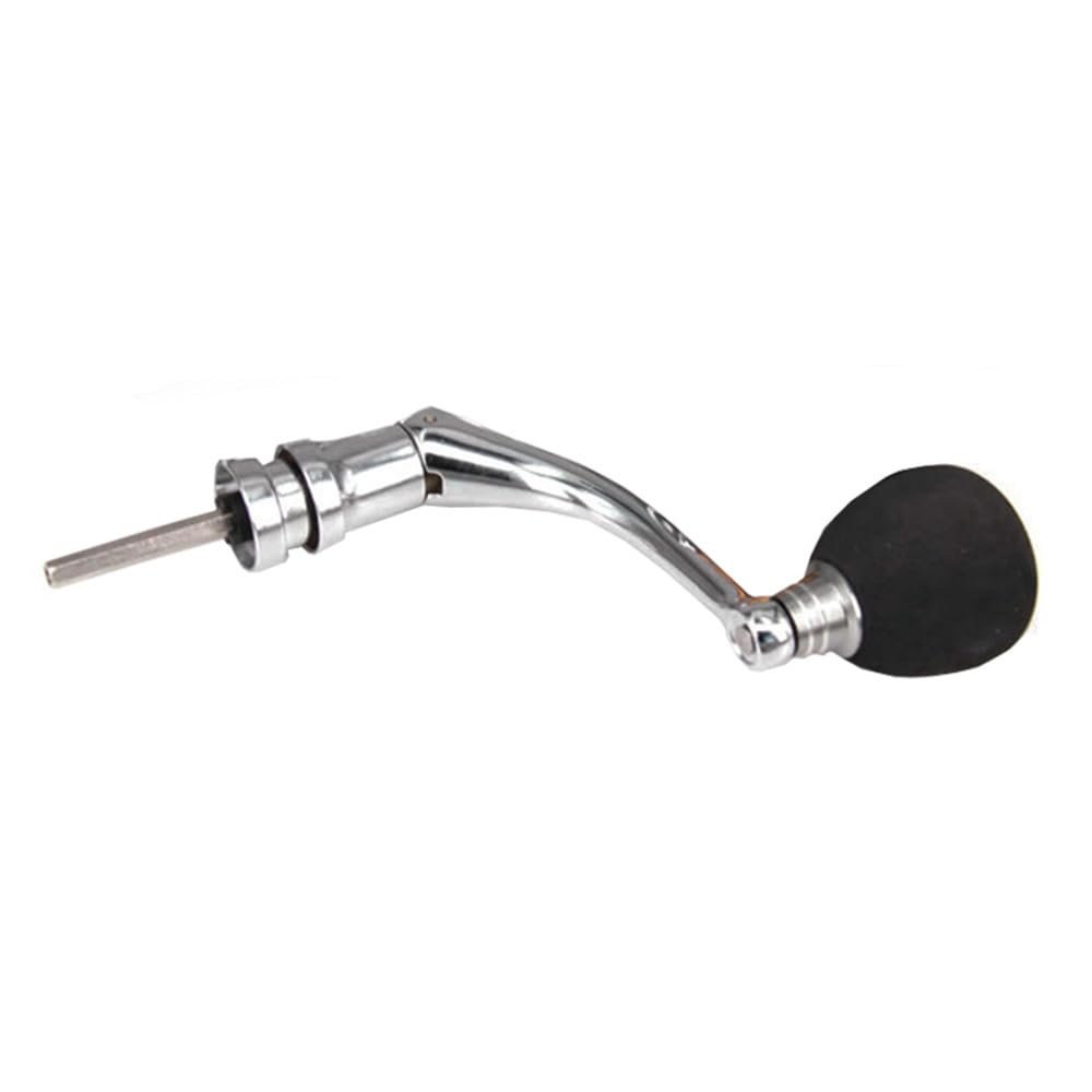 BE-TOOL Metal Fishing Reel Handle, Reel Replacement Power Handle Metal Rocker Arm Grip for Fishing Spinning Reel, Surf Reel,Replacement or Maintenance(Silver,L)