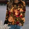 2024 Womens Ugly Christmas Sweaters Funny Cute Xmas Tree Reindeer Snowman Tops Long Sleeve Crewneck Sweatshirts view 2