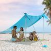 VILLEY Beach Tent Sun Shelter with UPF50+ Protection for 5 Person, 8x7FT Portable Sun Shade with 2 Stability Poles and 4 Sandbags, Outdoor Beach Canopy for Camping, Picnics, Fishing, Outdoors(Blue) view 1
