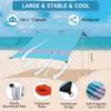 VILLEY Beach Tent Sun Shelter with UPF50+ Protection for 5 Person, 8x7FT Portable Sun Shade with 2 Stability Poles and 4 Sandbags, Outdoor Beach Canopy for Camping, Picnics, Fishing, Outdoors(Blue) view 4