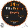 jumpfly Replacement Trampoline Mat, Jumping Trampoline Mat Fits 14 FT Round Trampoline Frame with 72 V-Rings, Using 5.5"" Springs Premium Print Trampoline Replacement Mat, Black view 1