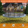 jumpfly Replacement Trampoline Mat, Jumping Trampoline Mat Fits 14 FT Round Trampoline Frame with 72 V-Rings, Using 5.5"" Springs Premium Print Trampoline Replacement Mat, Black view 3