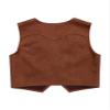 Moggemol Kids Cowboys Cowgirls Wild West Cosplay Fancy Dress-up Waistcoat Suede Tassel Vest Outwear Jacket Type+B 4 Years view 2