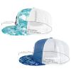 BASSDASH 2 Pack Flat Brim Trucker Cap Adjustable Snapback Hat Mesh Back for Men Women Fishing Hunting view 3