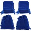 Beebeecraft 20Pcs Velvet Drawstring Pouches 12x10CM Dark Blue Rectangle Jewelry Pouches for Jewelry Earplug and Key Chains view 1
