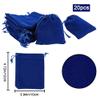 Beebeecraft 20Pcs Velvet Drawstring Pouches 12x10CM Dark Blue Rectangle Jewelry Pouches for Jewelry Earplug and Key Chains view 2