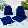 Beebeecraft 20Pcs Velvet Drawstring Pouches 12x10CM Dark Blue Rectangle Jewelry Pouches for Jewelry Earplug and Key Chains view 4