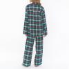 Adoeren Christmas Pajamas Sets for Women Long Sleeve Button Down Fur Trim Shirt Plaid Wide Leg Pants 2 Piece Lounge Sleepwear(B 12 Green Plaid,X-L) view 4