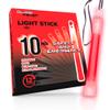 Glow Fever Emergency Safety Military Grade Glow Sticks; 10pcs, 6" Ultra Bright Glow Sticks with 12 Hours Duration. Great for Hiking, Party, Camping, Blackouts, Hurricane and Survival Kits (Red) view 3