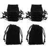 Beebeecraft 25Pcs Velvet Drawstring Bags 7x5CM Black Rectangle Jewelry Pouches for Jewelry Earplug and Key Chains view 1