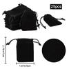 Beebeecraft 25Pcs Velvet Drawstring Bags 7x5CM Black Rectangle Jewelry Pouches for Jewelry Earplug and Key Chains view 2