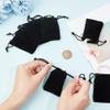 Beebeecraft 25Pcs Velvet Drawstring Bags 7x5CM Black Rectangle Jewelry Pouches for Jewelry Earplug and Key Chains view 3