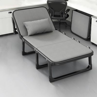 Folding Bed Guest Bed With Foam Mattress, Portable Sofa Bed Single Bed Foldable Bed Sturdy Metal Frame Camping Bed, Chair Bed Fold Away Bed Camp Beds For Adults, Load Bearing 150KG ( Color : Gray , Si