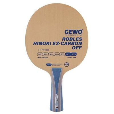 GEWO Robles Hinoki Ex-Carbon Offensive Table Tennis Blade Straight