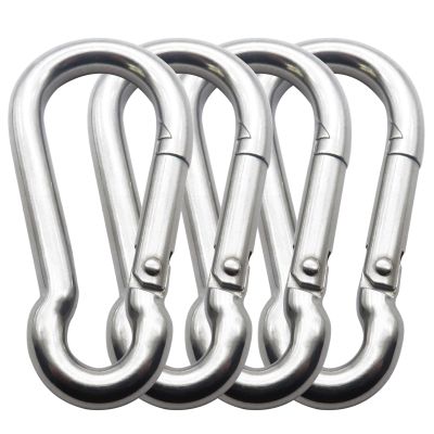 3 Inch 4 Pack Spring Snap Hook-M8x80mm, Cable Machine Accessories for Home Gym Pulldown Attachment, Exercise Machine, Heavy Duty Steel Clip for Outdoor Fitness