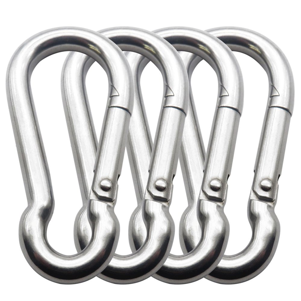 3 Inch 4 Pack Spring Snap Hook-M8x80mm, Cable Machine Accessories for Home Gym Pulldown Attachment, Exercise Machine, Heavy Duty Steel Clip for Outdoor Fitness