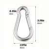 3 Inch 4 Pack Spring Snap Hook-M8x80mm, Cable Machine Accessories for Home Gym Pulldown Attachment, Exercise Machine, Heavy Duty Steel Clip for Outdoor Fitness view 3