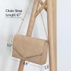 HOXIS Minimalist Evening Envelope Clutch Chain Shoulder Bag Women Faux Leather Suede Purse (Nude) view 2