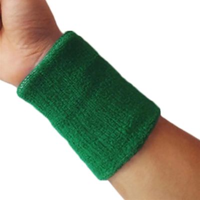 AMPUTEE 1x Sports Training Wrist Sweatband Tennis Squash Badminton Gym Basketball Wristband Gift (Color : Deep Green, Size : A)