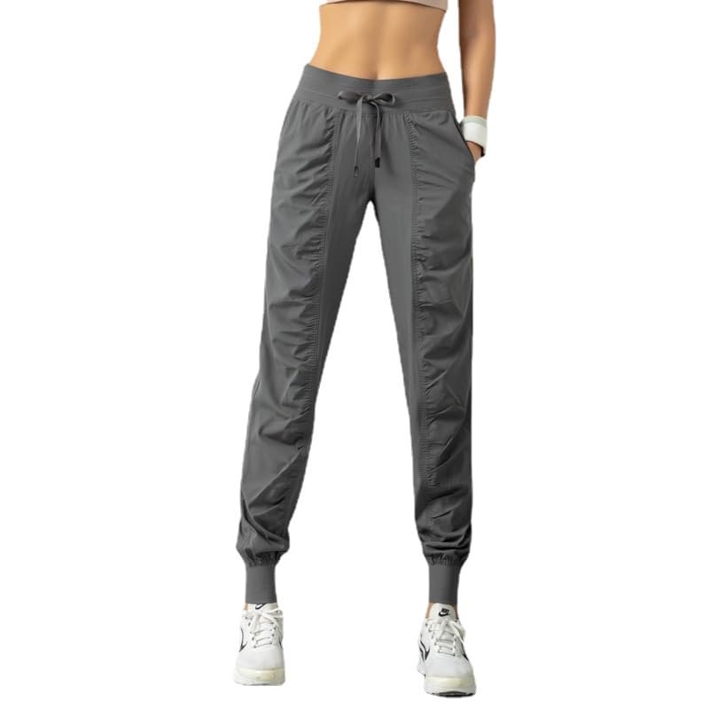 PLbSe Womens Joggers with Pockets, Lightweight Quick Dry Athletic Workout Soft Pants for Gym, Yoga, Running (3X-Large,Grey)