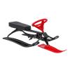 BANLICALI Snow Sled, Modern Metal Snow Racer Sled with Steering Wheel and 18" Length Seat, Free Standing Ski Sled Slider Board Heavy Duty Sled for Skiing, Ice Sand Skating Load 220.5lb (Black+Red) view 1