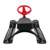 BANLICALI Snow Sled, Modern Metal Snow Racer Sled with Steering Wheel and 18" Length Seat, Free Standing Ski Sled Slider Board Heavy Duty Sled for Skiing, Ice Sand Skating Load 220.5lb (Black+Red) view 4
