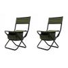 2-Piece Folding Outdoor Chair with Storage Bag, Portable Chair for Indoor, Outdoor Camping, Picnics and Fishing,Green view 4