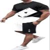 MARLLCO Men's Short Sets 2 Piece Summer Outfits Tracksuits Short Sleeve Shirt and Shorts Vacation Outfits 3D Poker Shirt (color27,Small) view 1