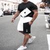 MARLLCO Men's Short Sets 2 Piece Summer Outfits Tracksuits Short Sleeve Shirt and Shorts Vacation Outfits 3D Poker Shirt (color27,Small) view 2