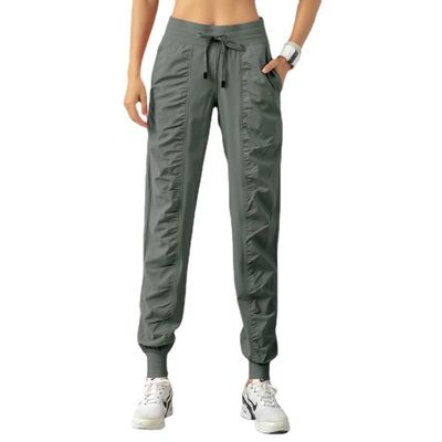 PLbSe Womens Joggers with Pockets, Lightweight Quick Dry Athletic Workout Soft Pants for Gym, Yoga, Running (Small,Army Green)
