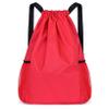 ACUIF Drawstring Backpack for Men and Women Sling Backpack with Mesh Pockets Sports Casual Sackpack Washable Travel Bag for Sports Yoga,Red L