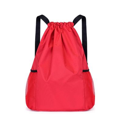 ACUIF Drawstring Backpack for Men and Women Sling Backpack with Mesh Pockets Sports Casual Sackpack Washable Travel Bag for Sports Yoga,Red S