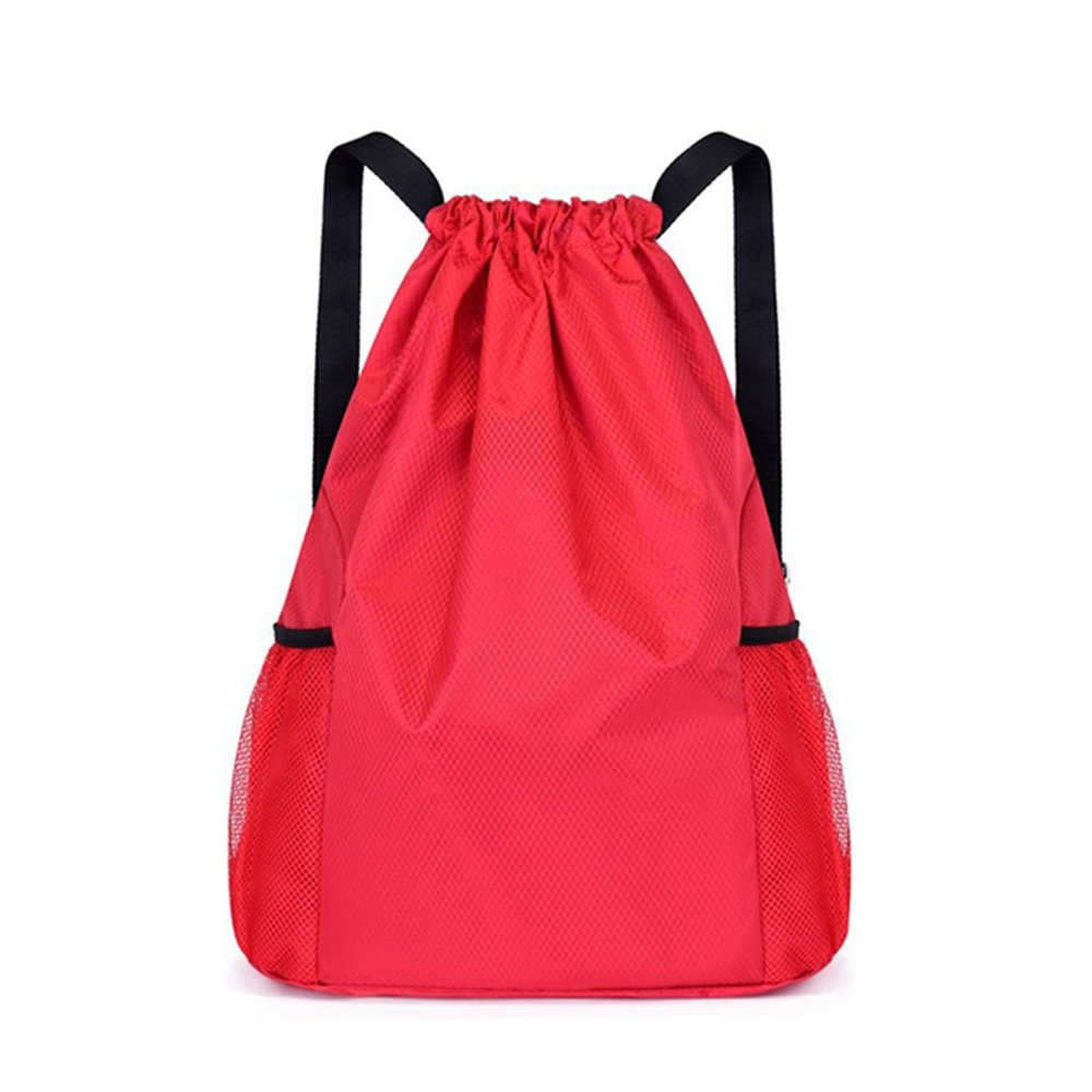 ACUIF Drawstring Backpack for Men and Women Sling Backpack with Mesh Pockets Sports Casual Sackpack Washable Travel Bag for Sports Yoga,Red S